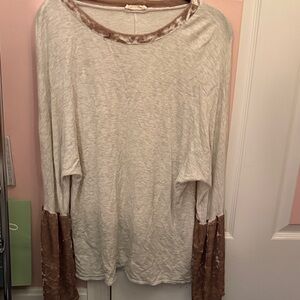 Hummingbird Cream and Brown Blouse